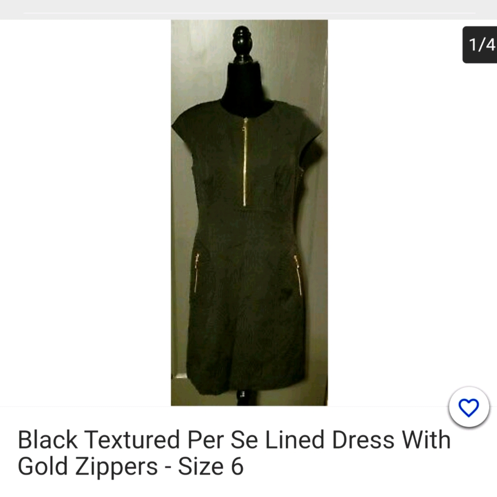 Black textured Per Se dress